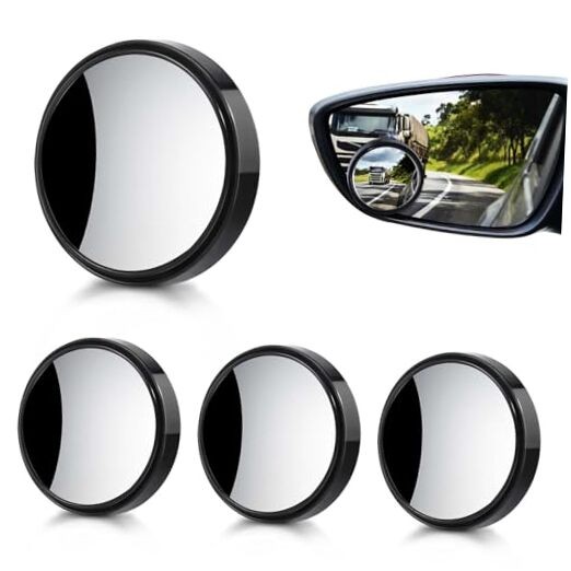OBTANIM 4 Pack Blind Spot Mirror 2 Inch Angle Adjustable HD Glass 4 Pack Black