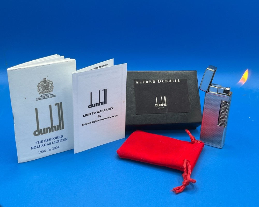 1963 Dunhill Rollagas Silver Filled Barley PIPE and CIGAR Lighter,