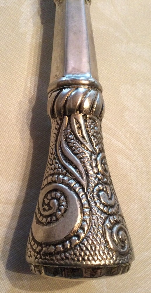 Large Silver-Plated Magnifying Glass 12 Inches Long, 4 Inch Diameter Glass