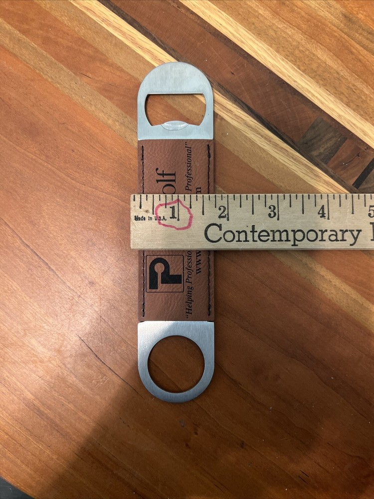 Leather PTE Golf Advertisement 7” Bottle Opener