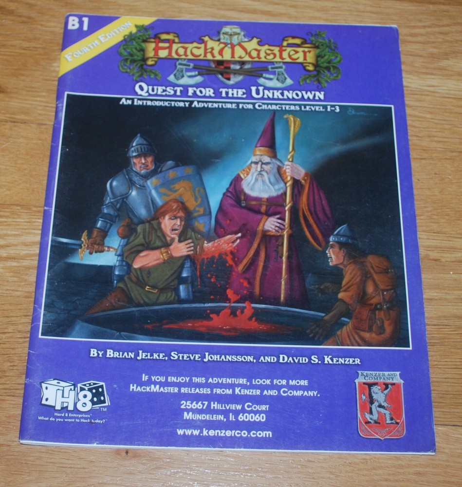 Hackmaster RPG Quest for the Unknown B1 AD&D 1e Kenzer OSR