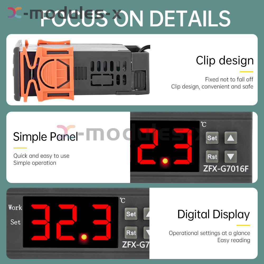 G7016F Digital Intelligent Temperature Controller NTC Probe -50 ℃~110 ℃ 12V/24V