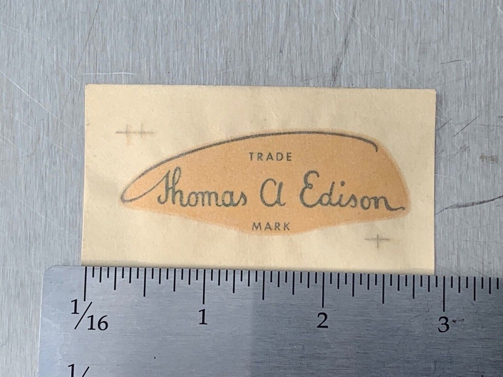 Thomas A. EDISON  Decal PHONOGRAPH Made in U.S.A.