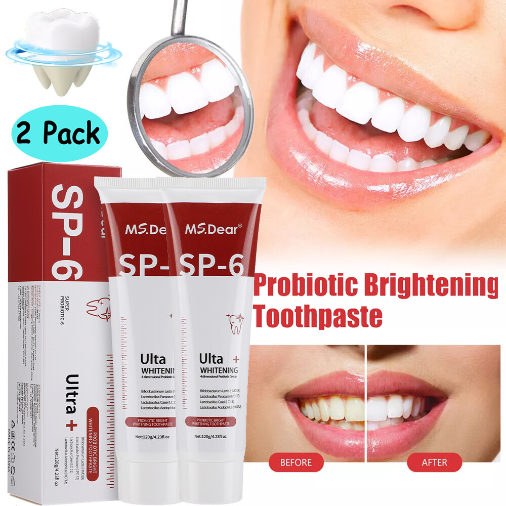 2PCS SP-6 Probiotic Toothpaste,Sp-6 Toothpaste Whitening Quick White Toothpaste
