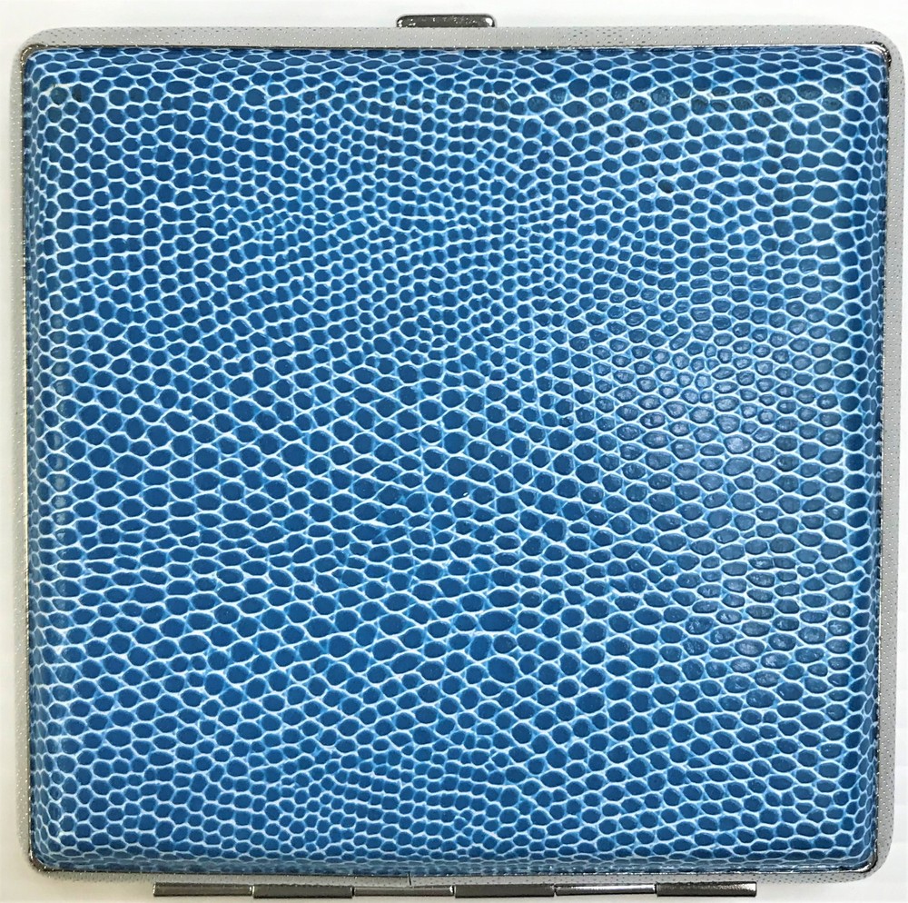 Eclipse Blue Snake Crushproof Cigarette Case Wallet, Holds 20 King Cigarettes