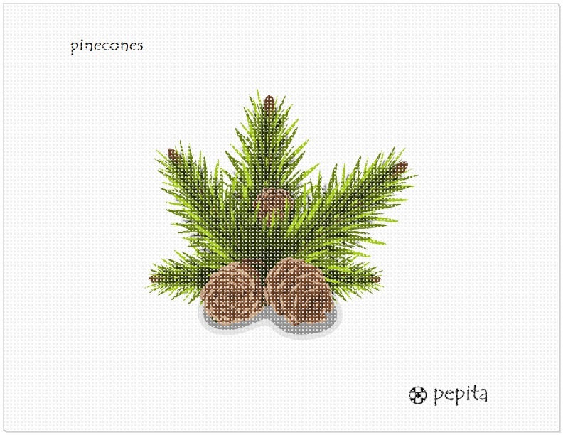 Pinecones Needlepoint Kit or Canvas (Floral/Flower/Nature)
