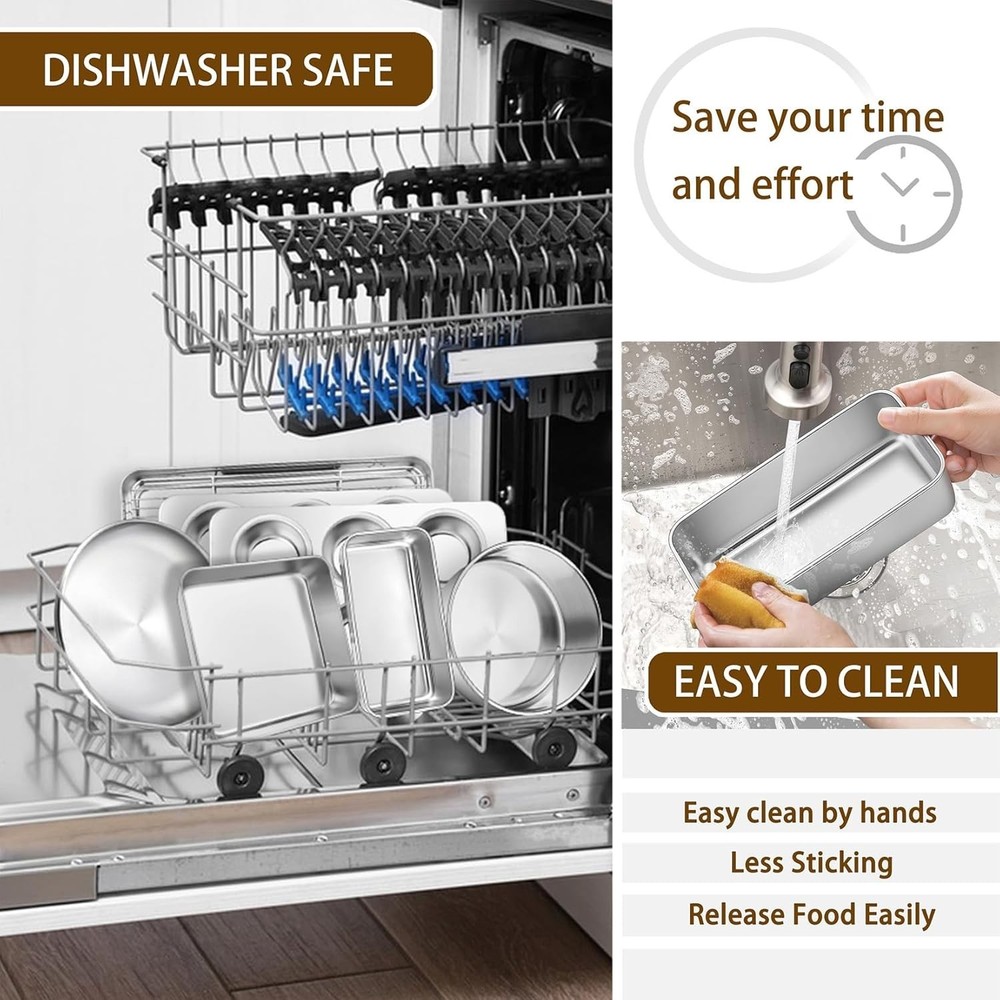12-Piece Stainless Steel Bakeware Set - Baking Sheets & Pans Kit