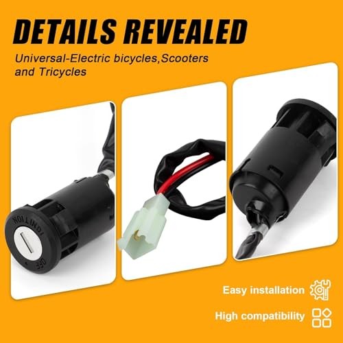 Ignition Switch with Key - Lock 2 Wire Key Switch Compatible with Electric