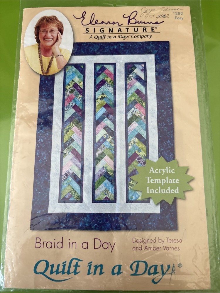 Braid In A Day Pattern, Quilt in a Day, Eleanor Burns, w/ Acrylic Template, EASY