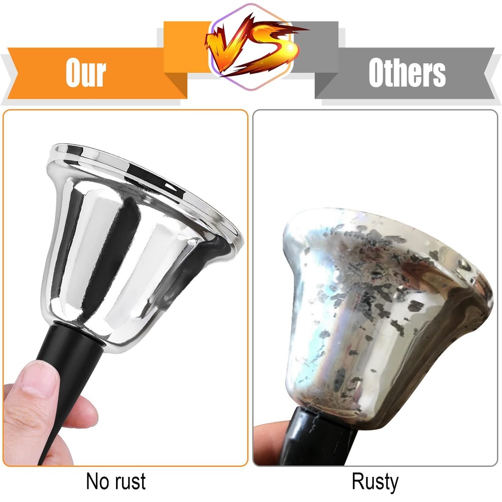 2 Pack Hand Bell, Silver Steel Bell, Ringing Bell with Handle, Dinner Bells for