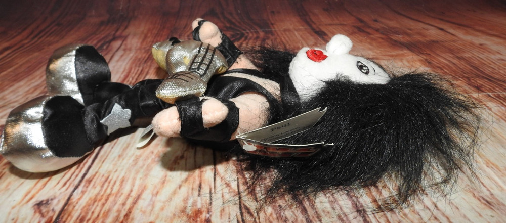 Set of 3 1998 Kiss Bean Bag Dolls, Gene Simmons, Ace Frehley, Paul Stanley