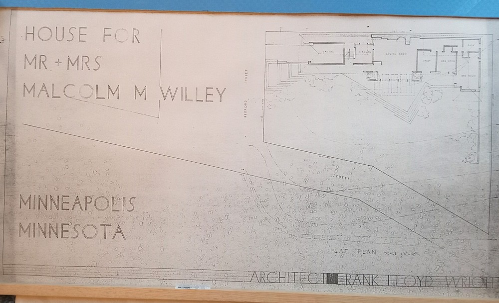 FRANK LLOYD WRIGHT:  PLANS FOR MALCOM  WILLEY RESIDENCE, SCHEME II, 1938