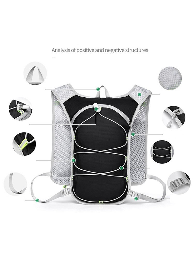 Men Cycling Small Bag Reflective Strips Backpack Buckles Sports Multi-Function