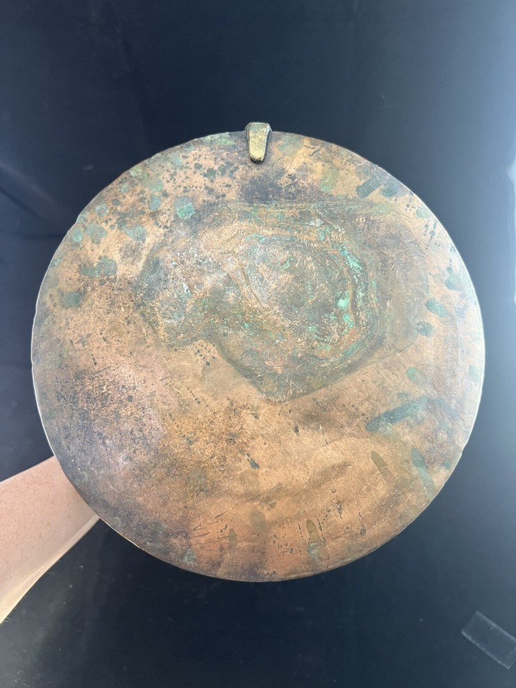 Antique Copper Middle Eastern Dallah Hammered Rustic Pitcher Pot Patina Handle