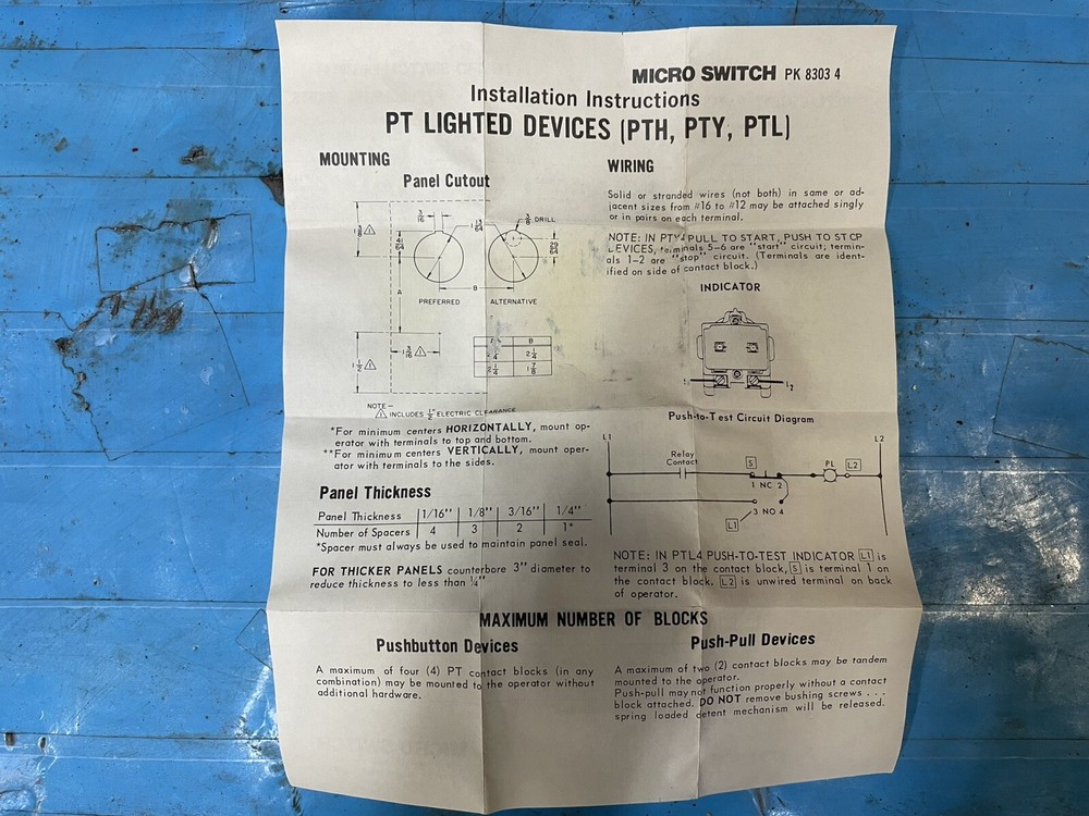 Honeywell Microswitch PTY4211