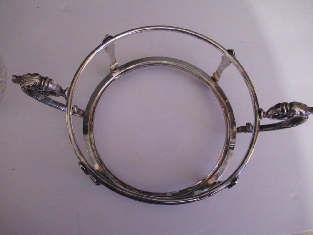 Antique Walker & Hall Silver Glass Compote Dish Bowl