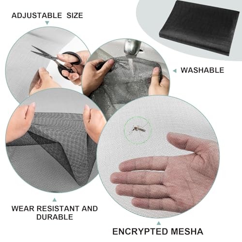 48"X236" Window Screen Replacement Kit, 6 in 1 Window Screen 48"x236"with Tools