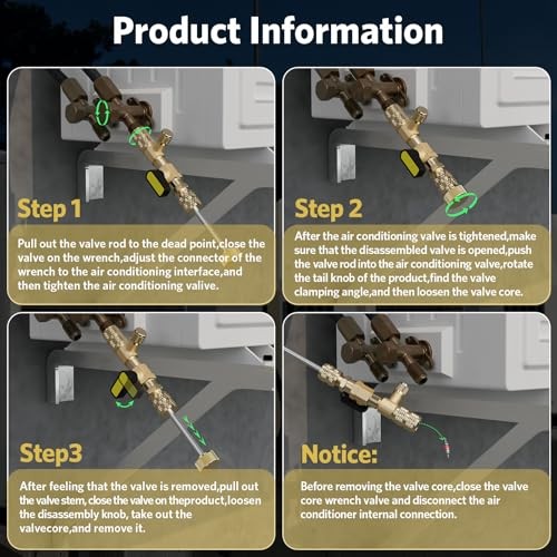 Valve Core Remover Installer Tool with 1 Valve Core Remover + 31 Accessories