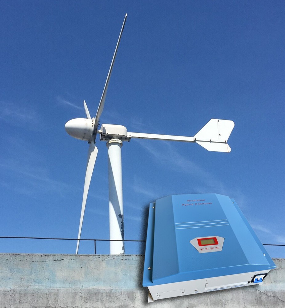 5000W Wind Turbine Generator Kit Wind Power w/ Off Grid Hybrid Charge Controller