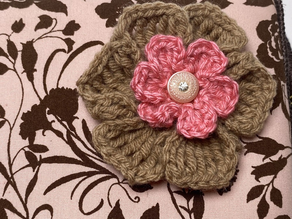 Sewing Basket Notions Pink Brown Keepsake Kit Pin Cushion Thread 2011