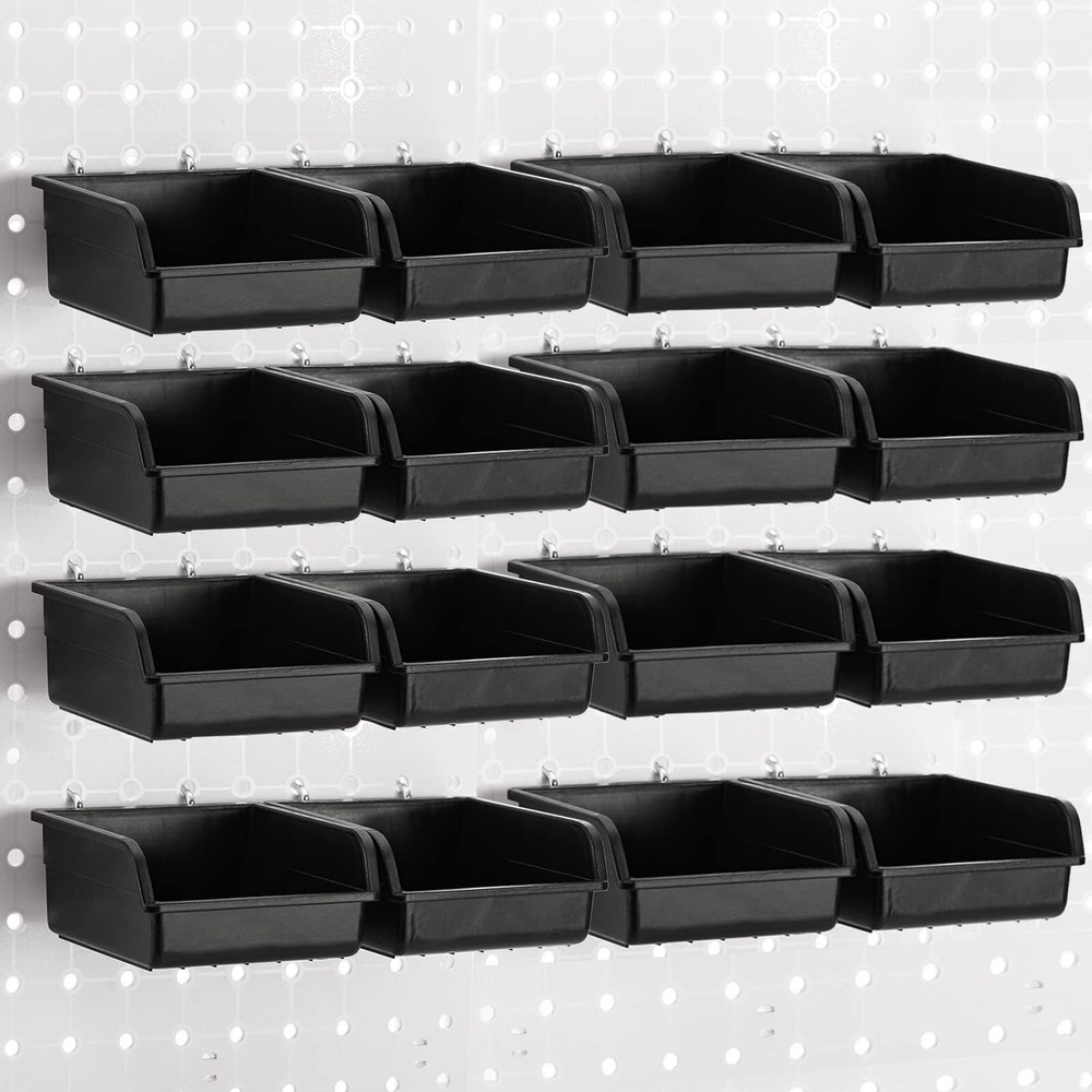 16 Pack Pegboard Bins Parts Storage Tool Workbench Bins for Screws Nuts Bolts