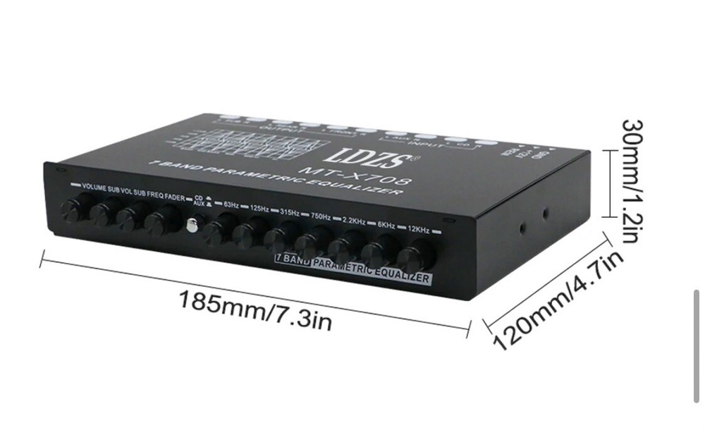 Professional 7 Band Car Equalizer Multifunctional Car Audio EQ Tuning Crossover