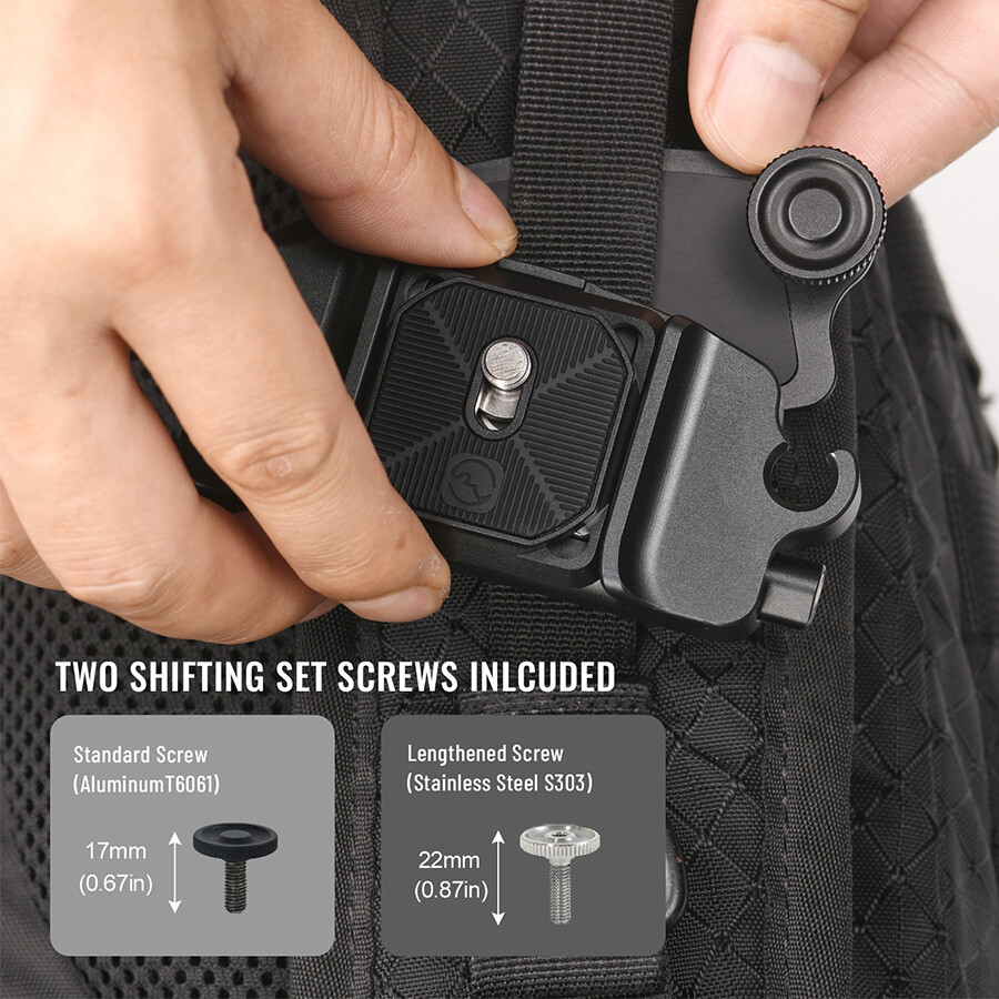 SUNWAYFOTO Camera Clip with Arca Swiss Plate Camera Quick Release System DSLR