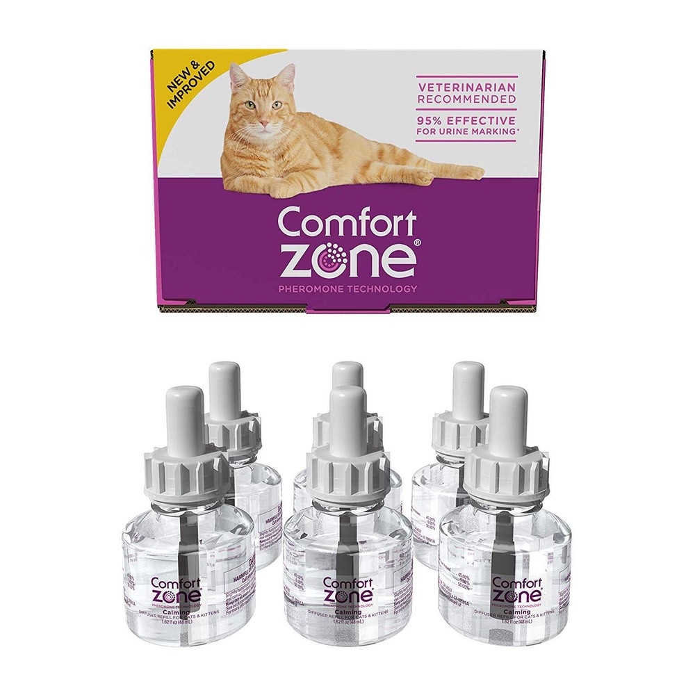 6-PACK Comfort Zone Feliway 48 ml REFILL for Diffuser Cat Behavior Stress Relief