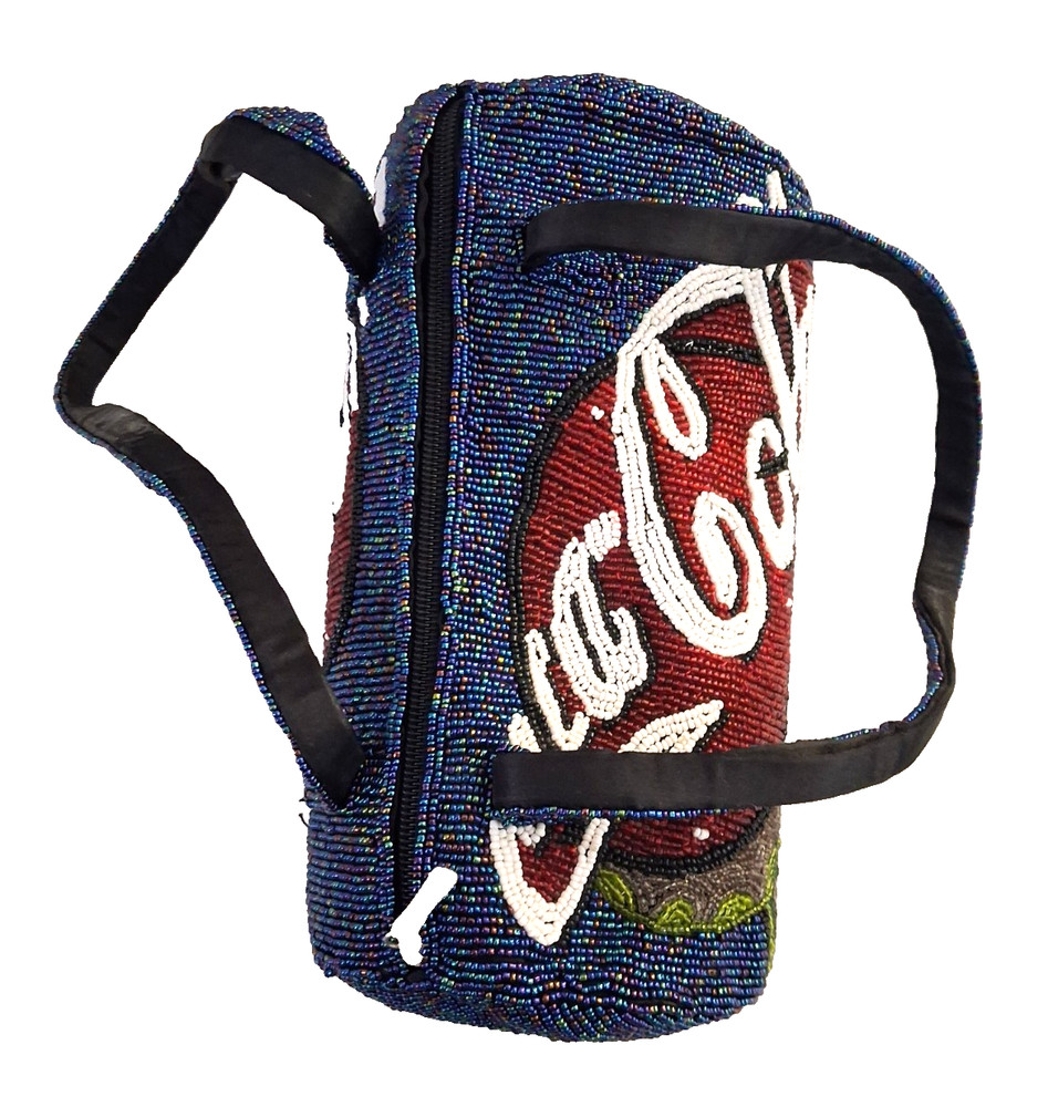 VTG Y2K Coca-Cola Beaded Barrel Handled Handbag
