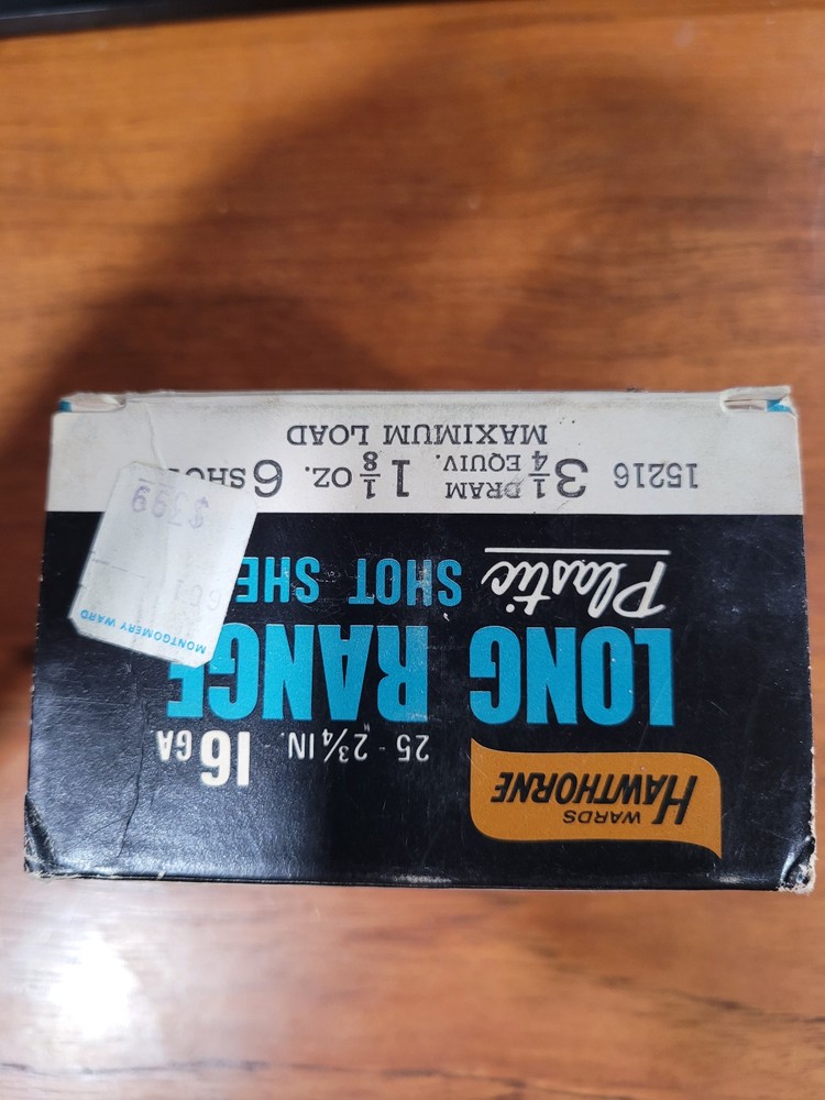 Wards Hawthorne Long Range 16 Gauge Shotgun Shell (Empty Box)