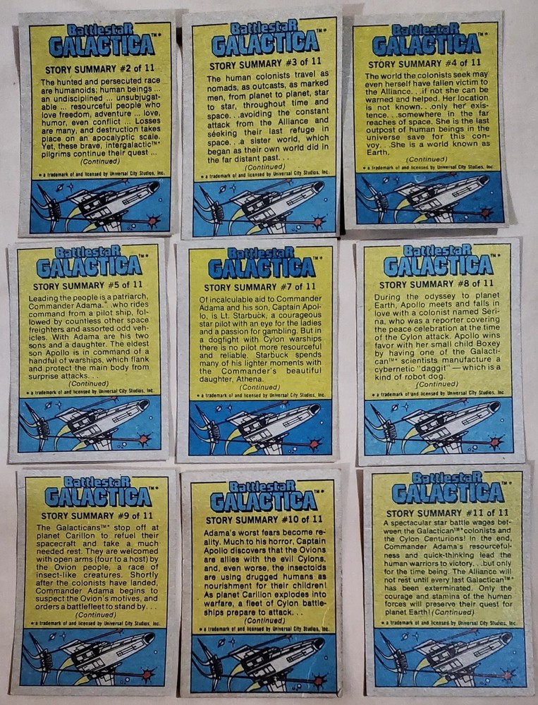 97 (ninety-seven) 1978 Universal Studios Battlestar Galactica INCOMPLETE SET