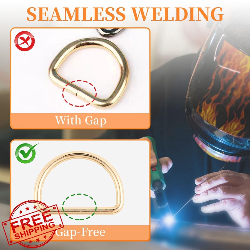 DEVPSISR Metal D Rings Heavy Duty Welded Purse Backpack Webbing