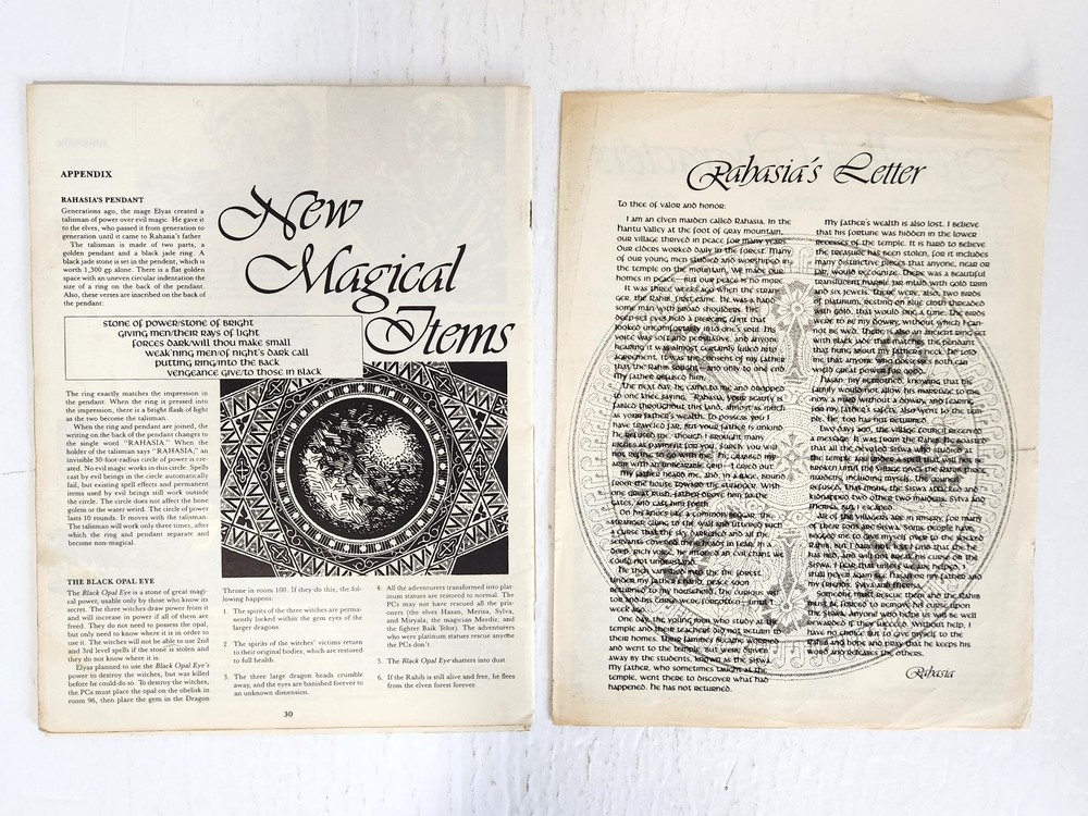 D&D RAHASIA BASIC GAME ADVENTURE MODULE 9115 - 1984 TSR - RARE --- [920]