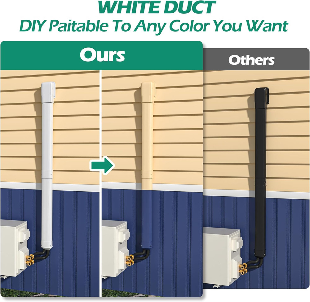 Mini Split Line Cover: 4'' 7.5 Ft Line Hide for Mini Split Air Conditioner Centr