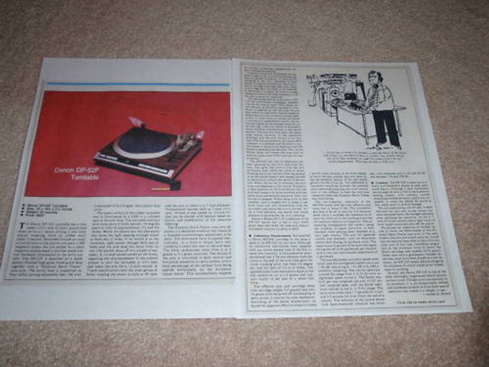 Denon DP-52F Turntable Review, 1982, 2 pgs, Full Test