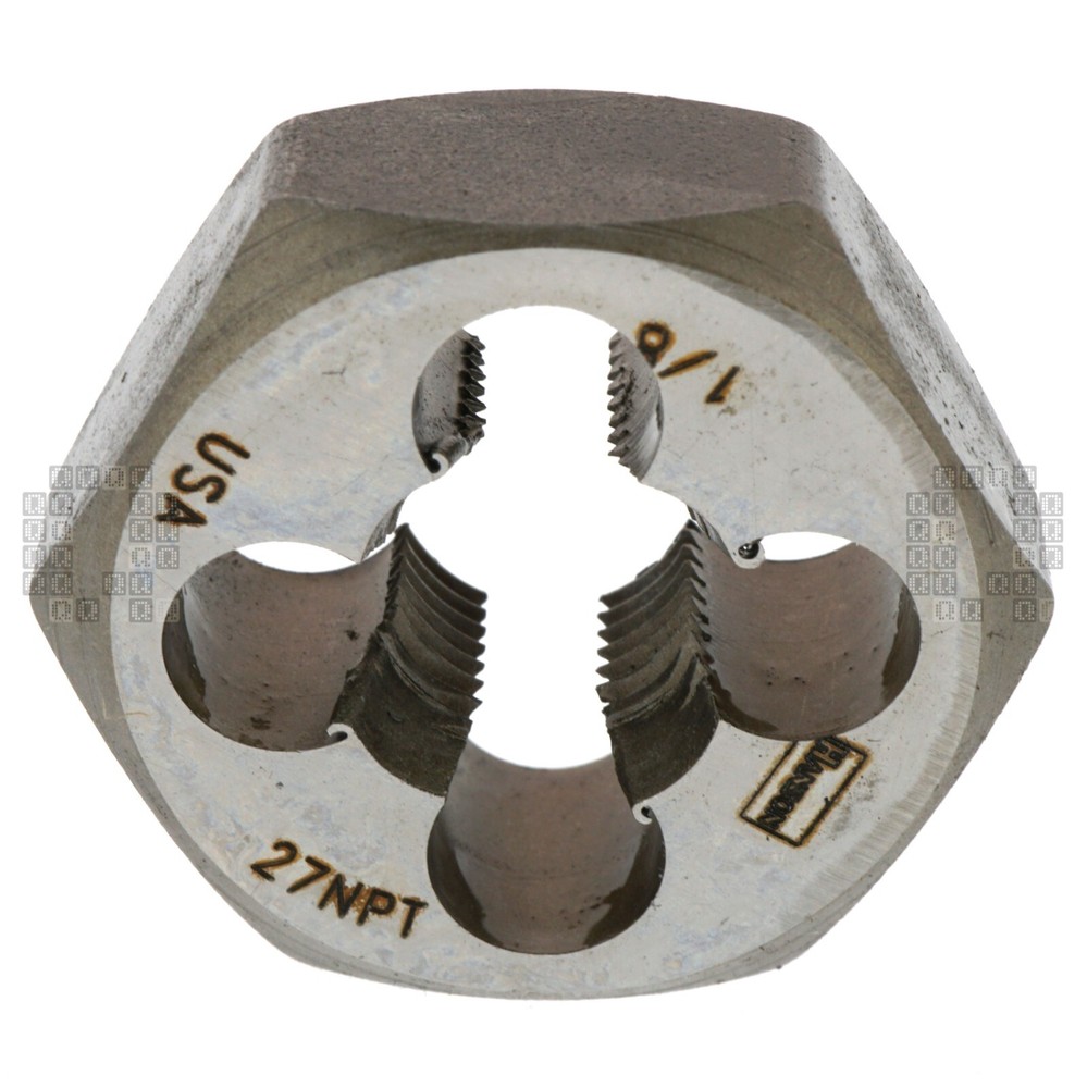 Irwin Hanson 9502 1/8"-27 NPT National Pipe Thread 1" Hex Die
