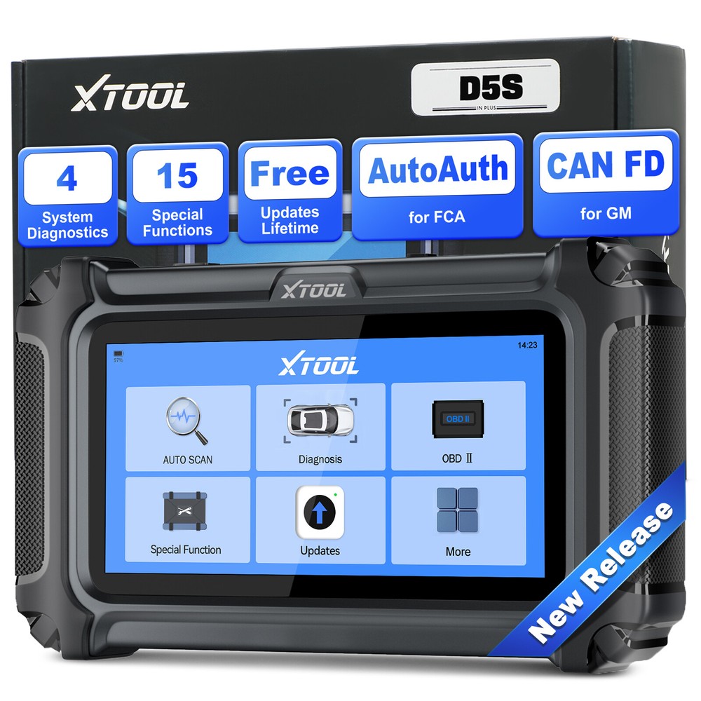 XTOOL D5S OBD2 Scanner Engine Transmission ABS SRS Code Reader Diagnostic Tool