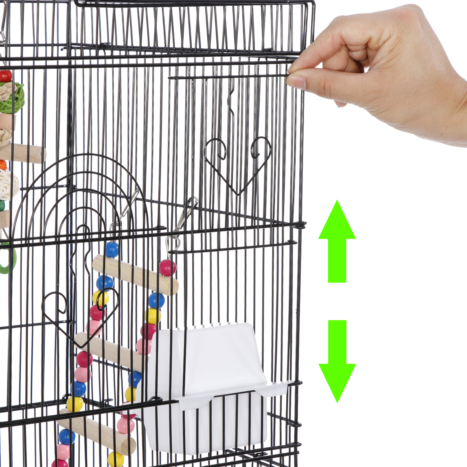 39-inch Roof Top Large Bird Cage Flight Parrot Cockatiel Parakeet Cage w/Toys