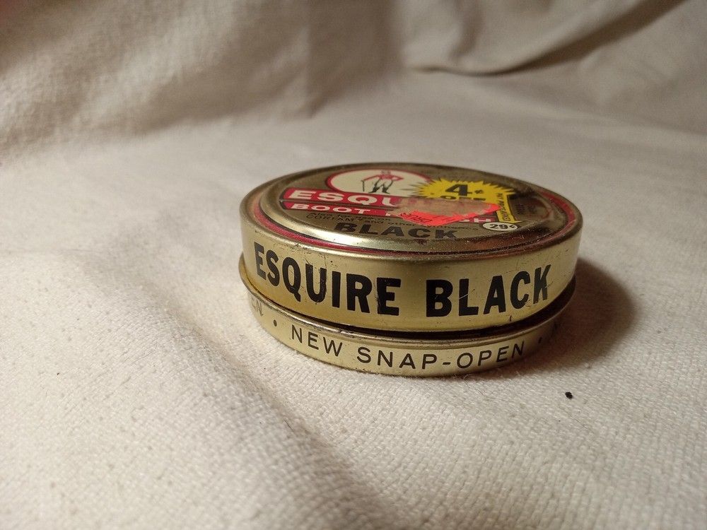 Vintage Esquire Black Boot Polish Tin