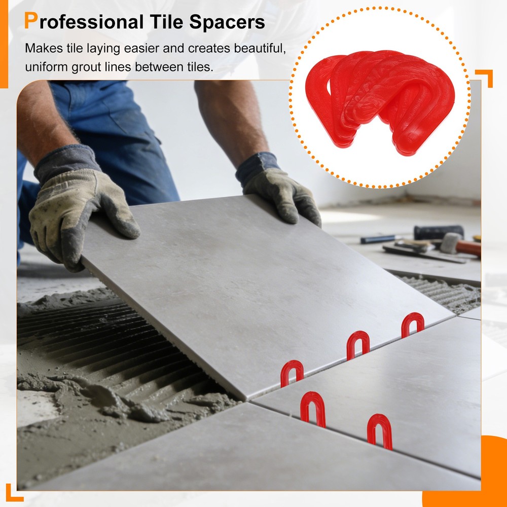 30 PCS Tile Leveling Spacers, 1/8" U Shape Tile Spacers Plastic Shims