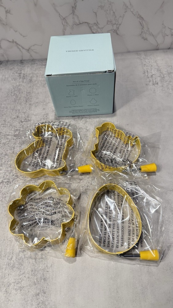 Williams Sonoma Easter Egg Rings Metal Bunny Chicks Egg Flower