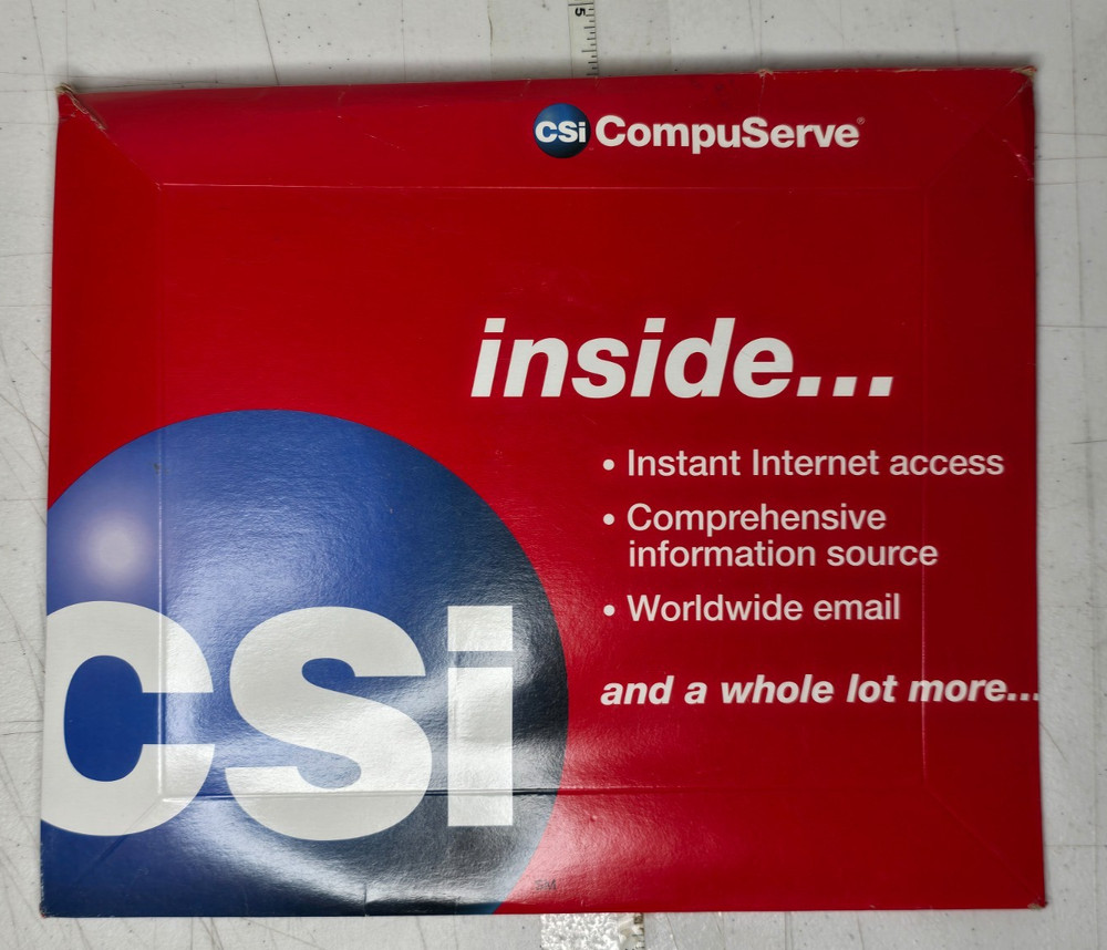 1996 CompuServe CSI Dial-Up Internet Access Mailer CS-089GM Ten Free Hours