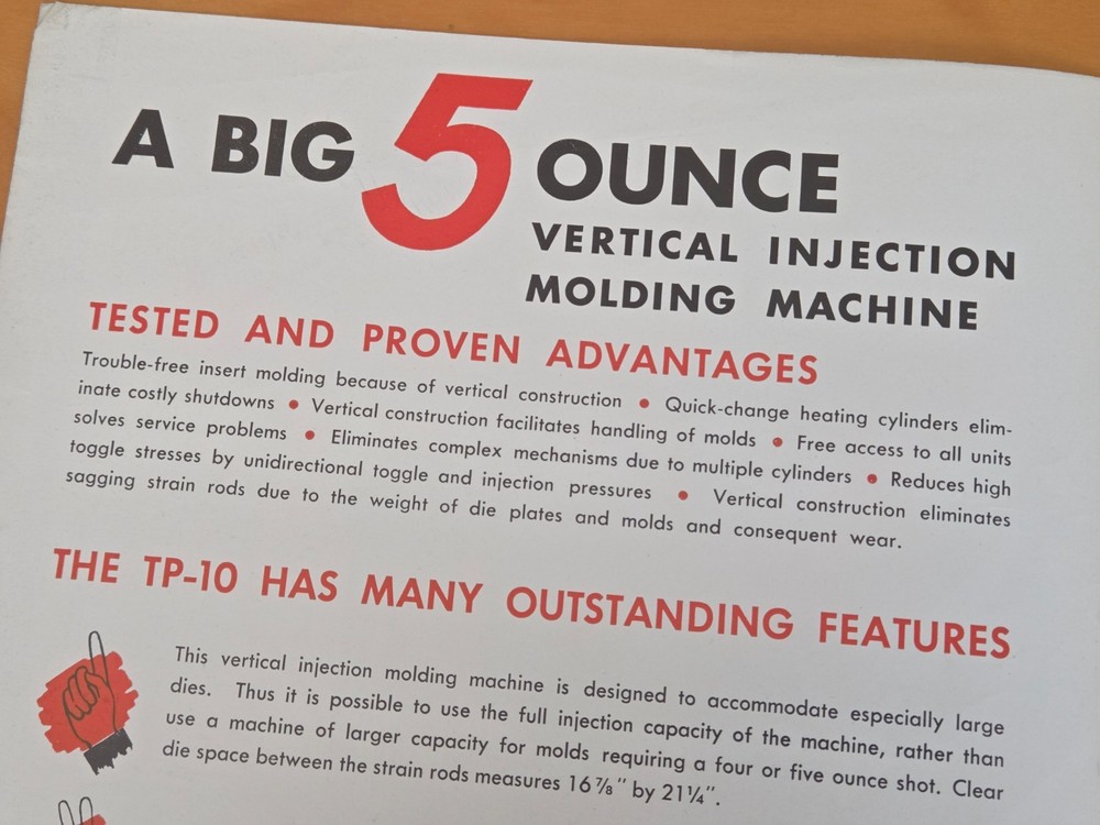 GIDDDINGS & LEWIS Plastics Division Vertical Injection Molding Machine Catalog