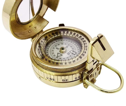 ANTIQUE MARITIME NAVIGATION SOLID BRASS VINTAGE PRISMATIC COMPASS GIFT