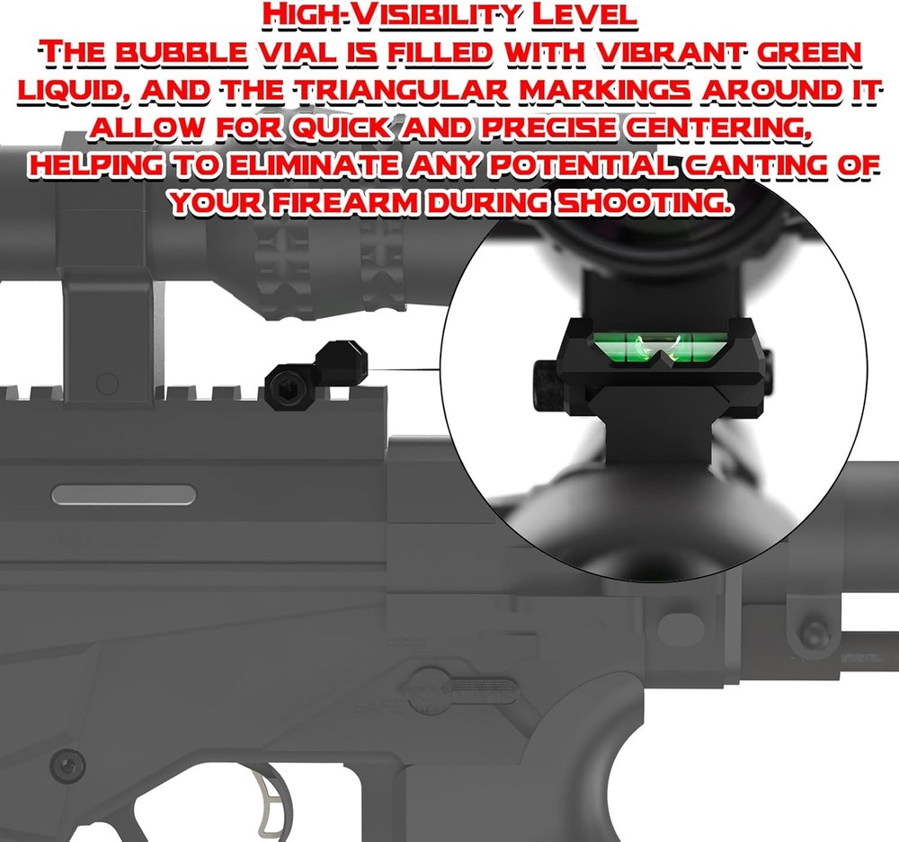 Precision Picatinny Bubble Level,Anti-Cant Level Black