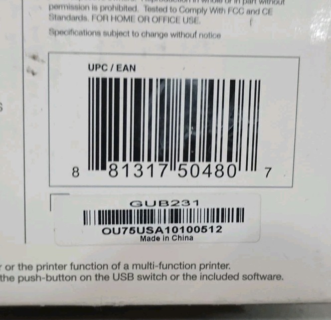 IOGear (GUB231) 2-Ports External USB 2.0 Automatic Printer Switch New Other