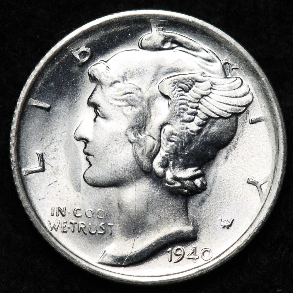 1940-S Mercury Silver Dime BU *UNCIRCULATED* MS E225 VWCA