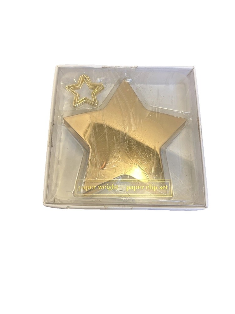 Star Paper Weight & Clip Set New In Box