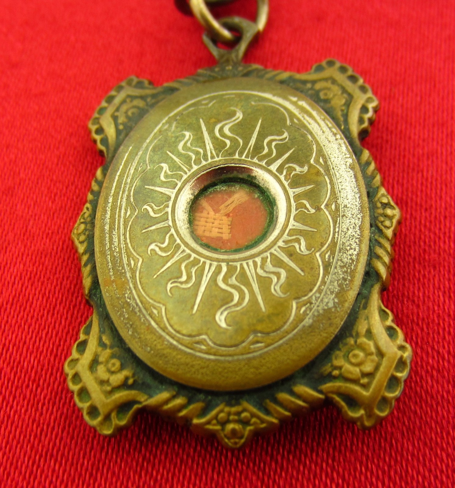 Vintage Saint Francis Cabrini Relic Medal Large Catholic Pendant