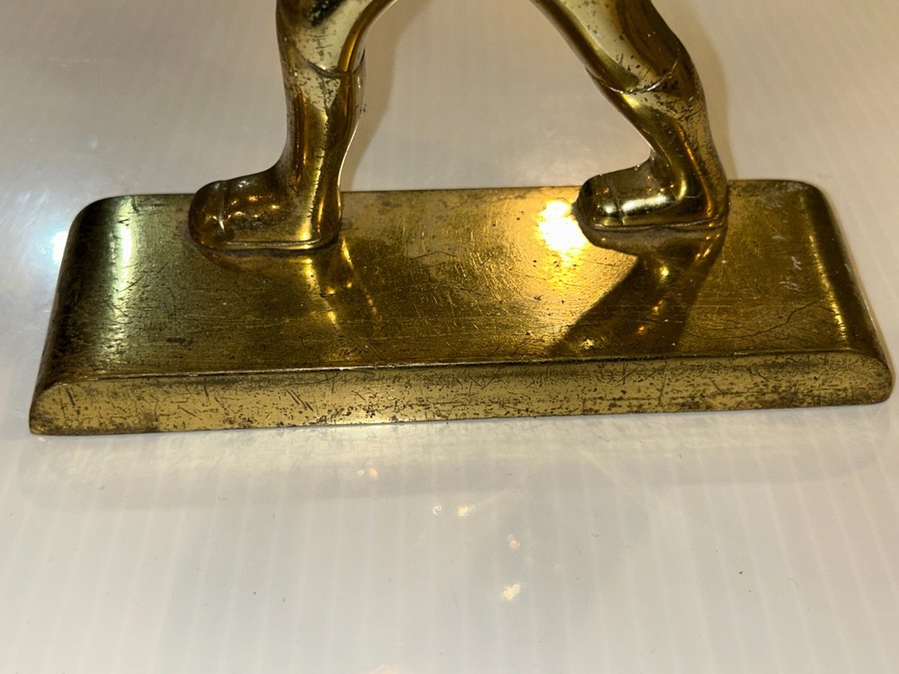 Vintage Solid brass Figural Doorstop, Walking Man, 8.5"H